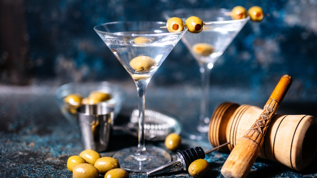 Martini with olives