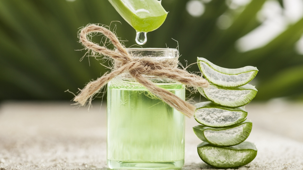 a glass jar with a plant in it