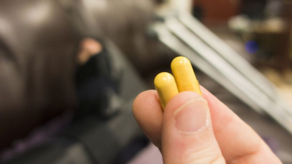 a person holding a small yellow object