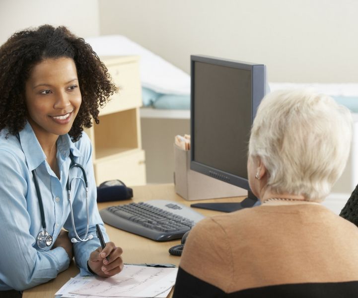 Patient consulting a doctor