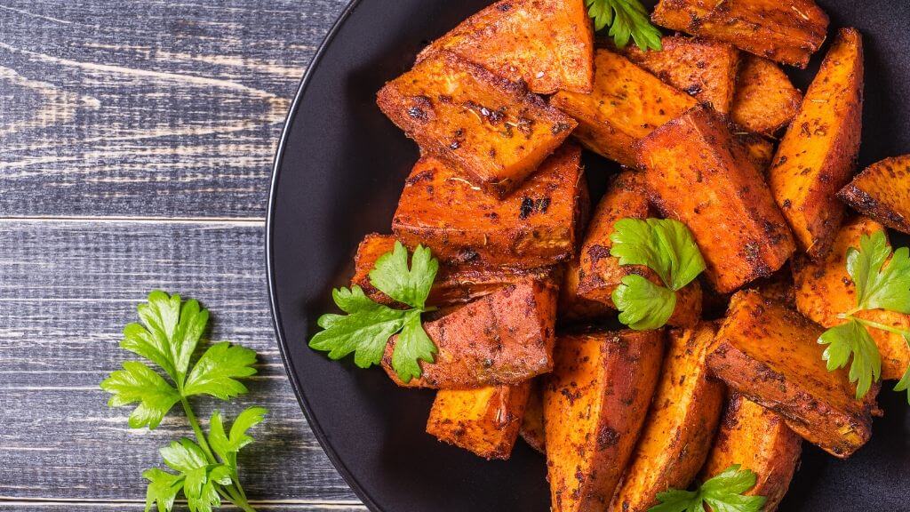 Roasted sweet potatoes