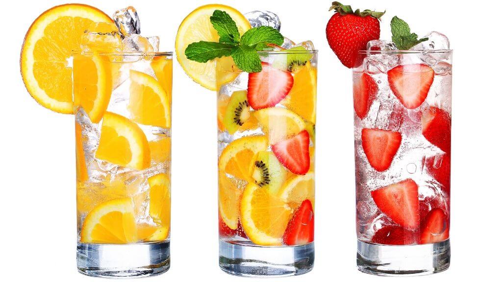 Fresh fruit water glasses