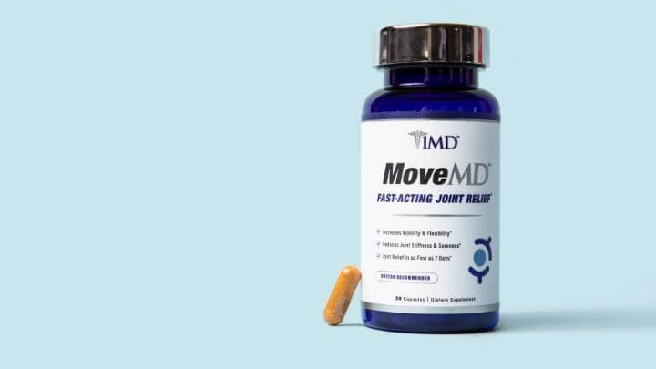 MoveMD bottle with one capsule next to it