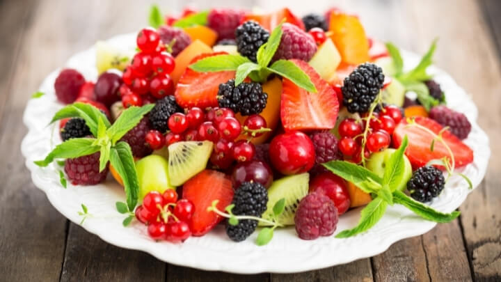 A plate of mixed berries