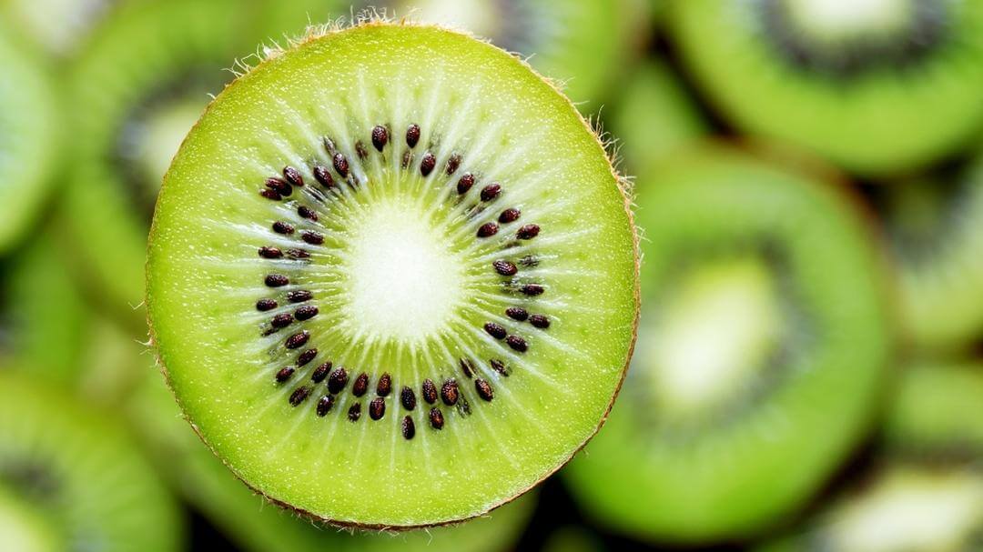 Close up of a kiwi slice