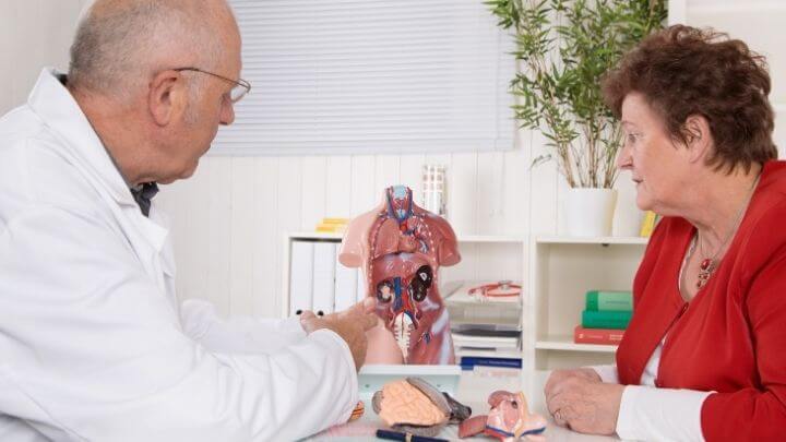 Patient consulting with her doctor