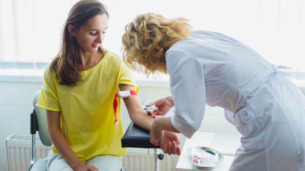 a doctor examining a patient