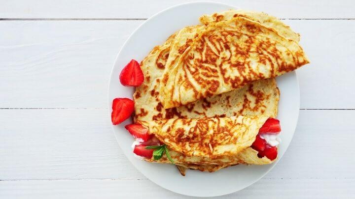 A gluten-free coconut crepe wrap with fruit