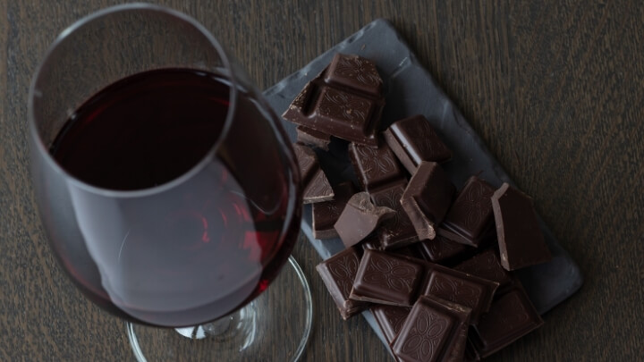 Red wine and dark chocolate