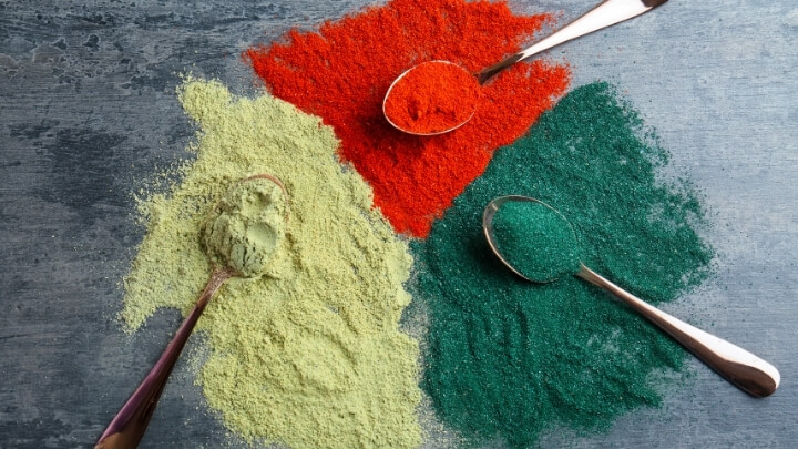 Colorful superfood powders