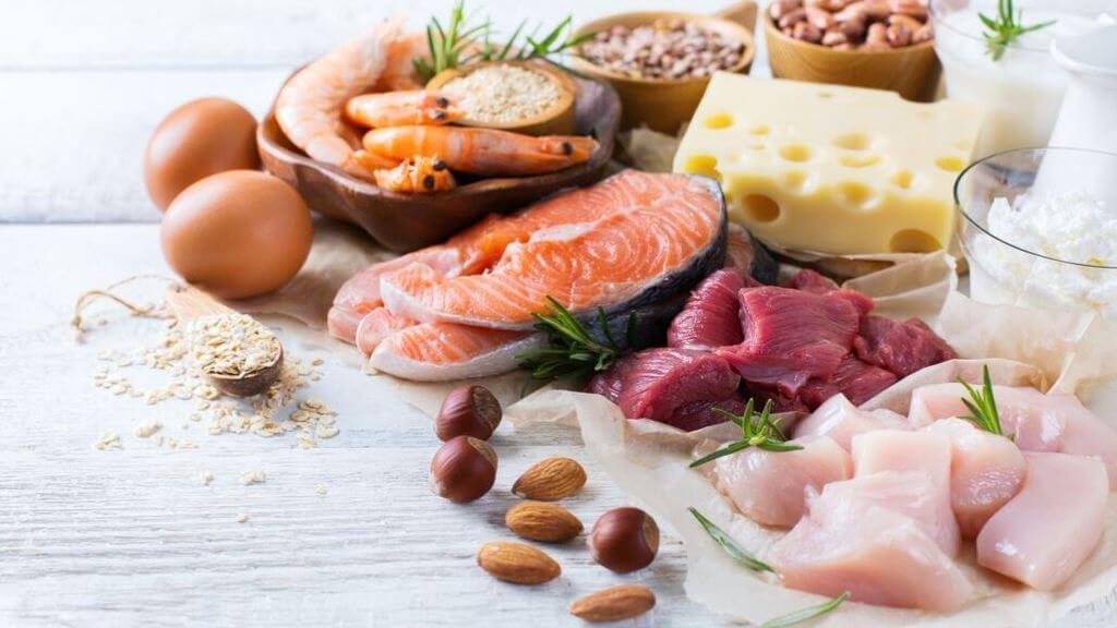 Proteins, cheese, nuts for keto diet