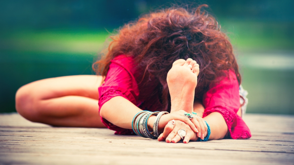 woman doing yoga