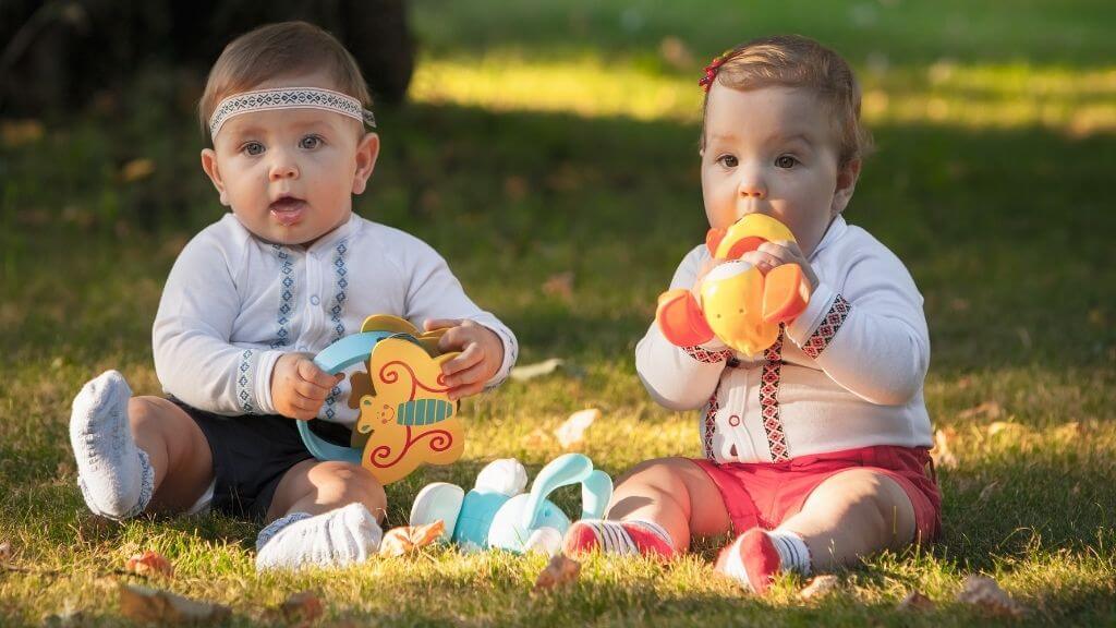 Infants playing in the park