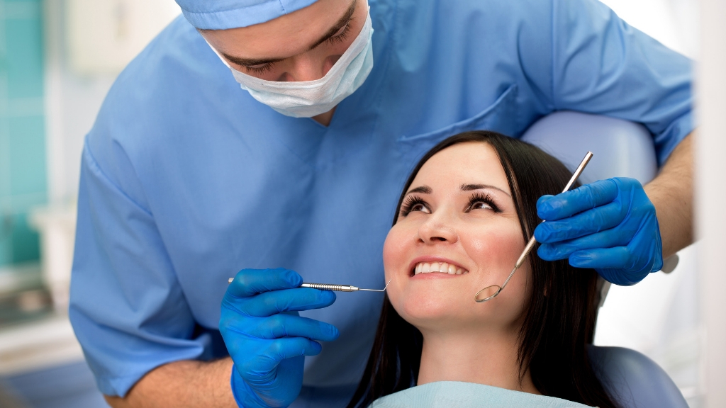 Woman at the dentist