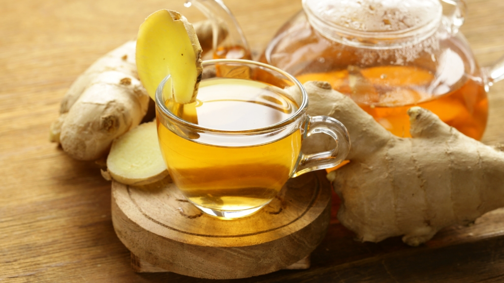 ginger root tea with honey and lemon