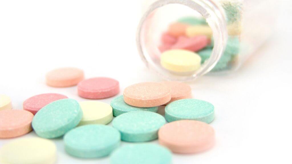 colorful effervescent vitamin tablets