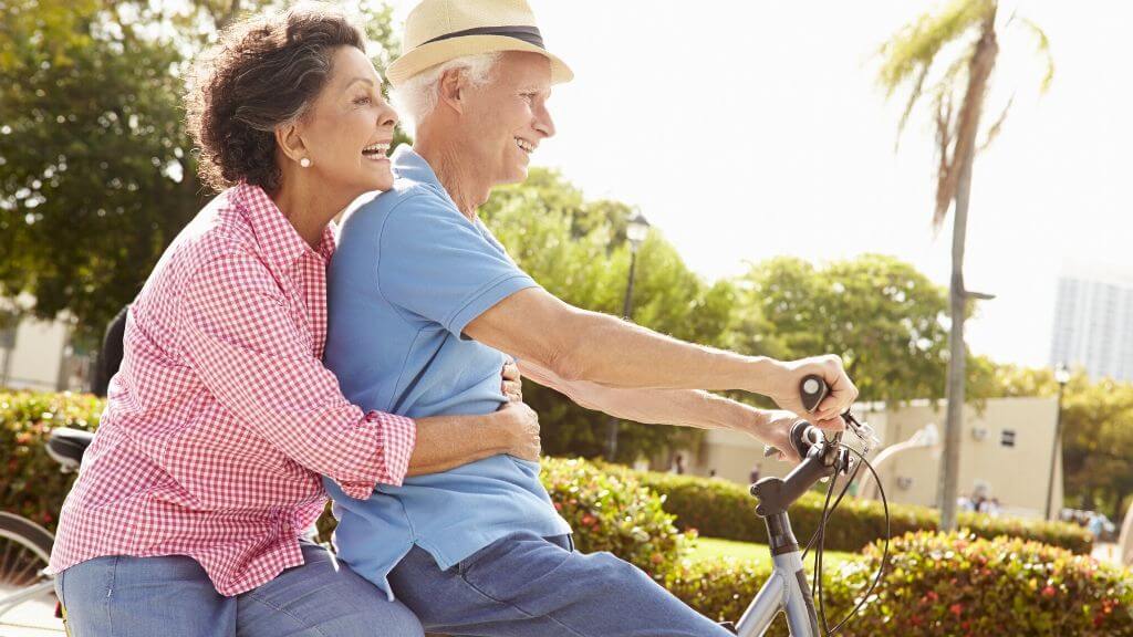 a couple on a bike