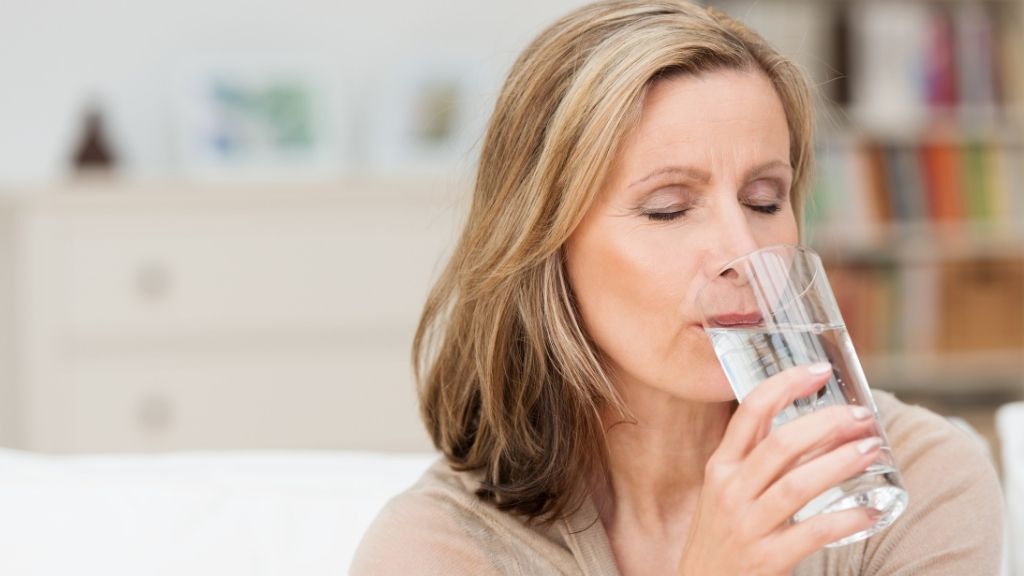 Woman drinking water