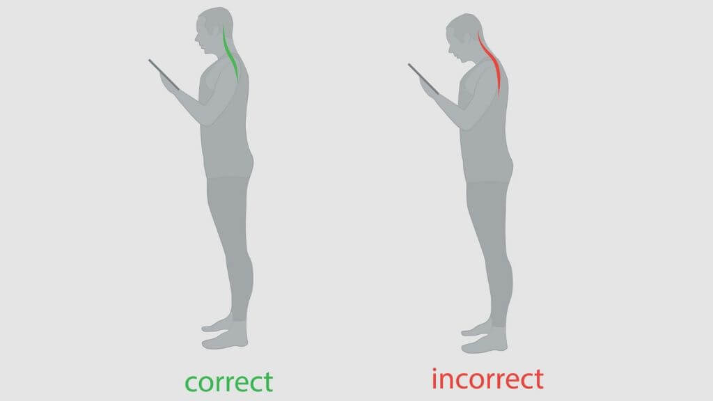 Correct posture while looking at your phone