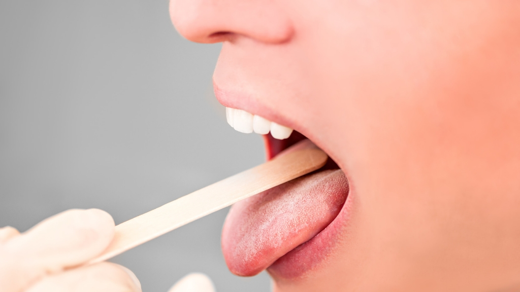 close-up of a person's mouth