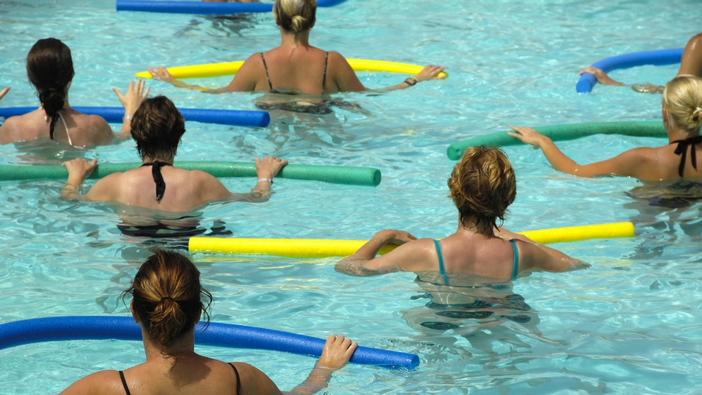 a water workout class