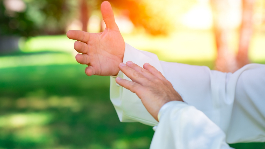 hands of a man doin tai chi