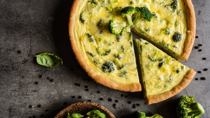 Broccoli pancetta quiche