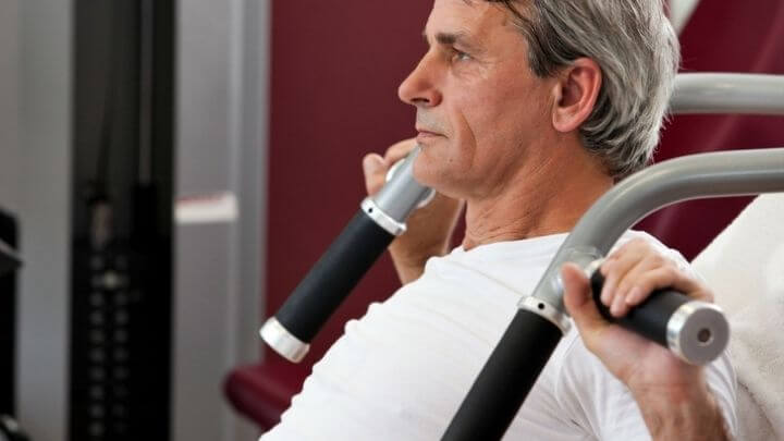 Man working out at the gym