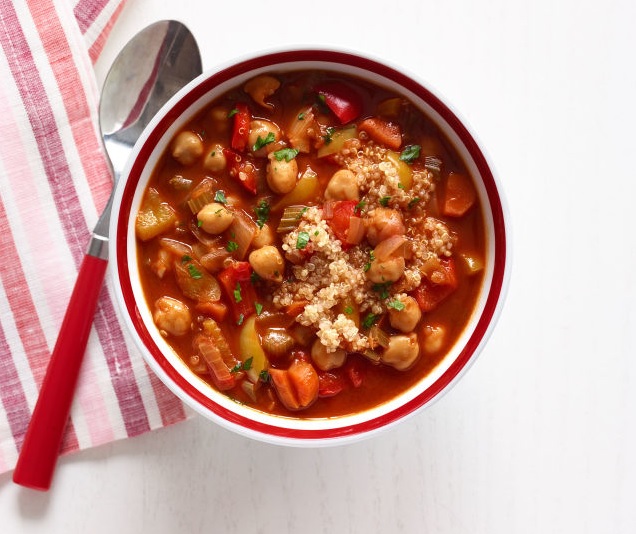 Chickpea & Red Pepper Soup w/ Quinoa