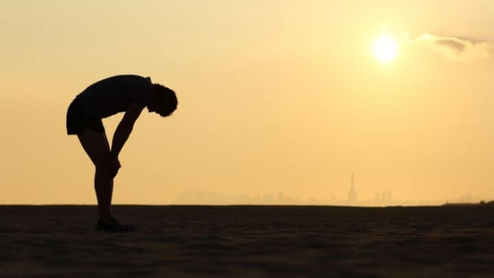 Tired man after exercise