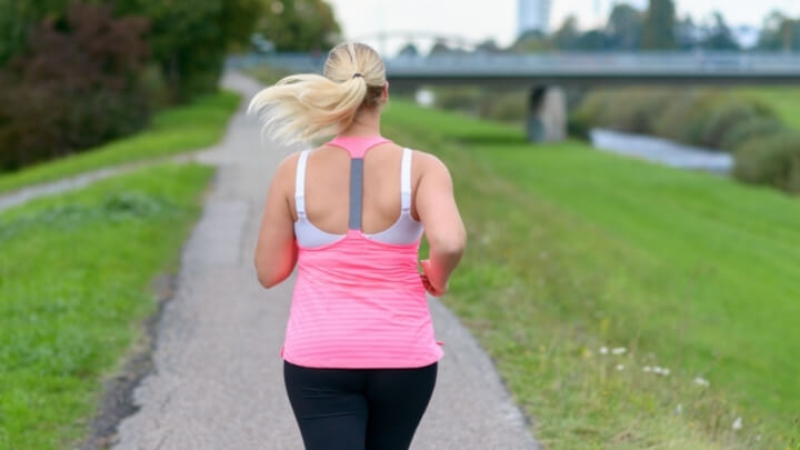 A woman jogging in the park