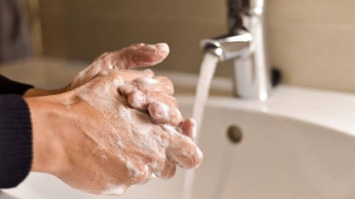 Nab washing his hands