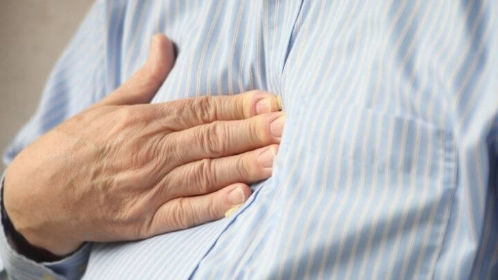 Man having heartburn