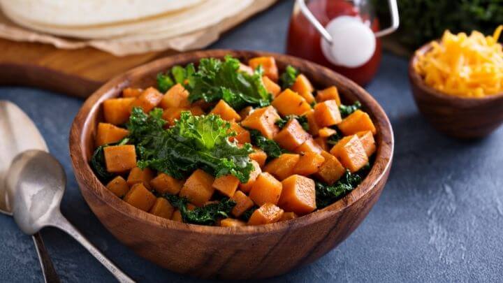 Sweet potato and kale