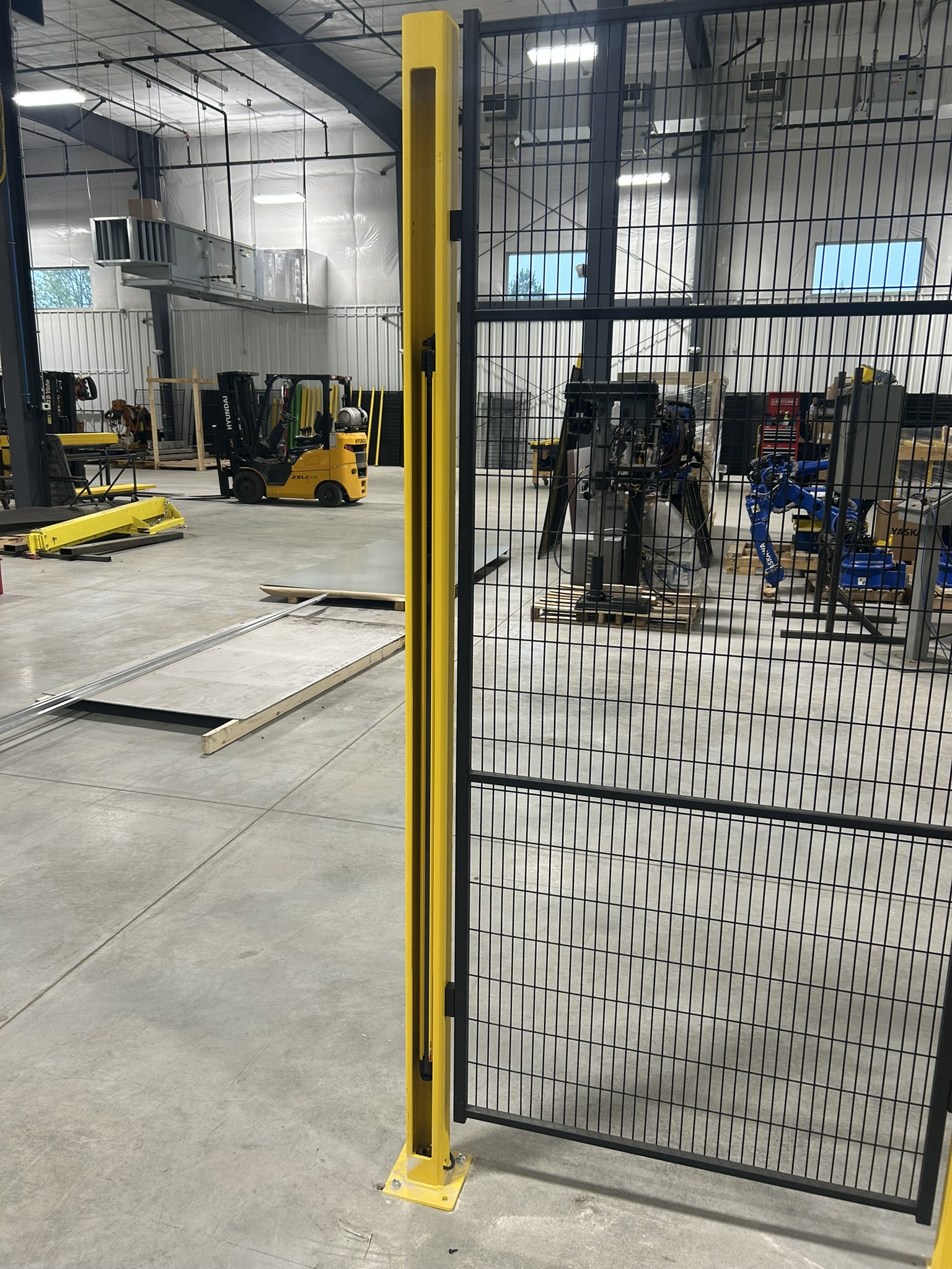 Light curtain safety guarding post