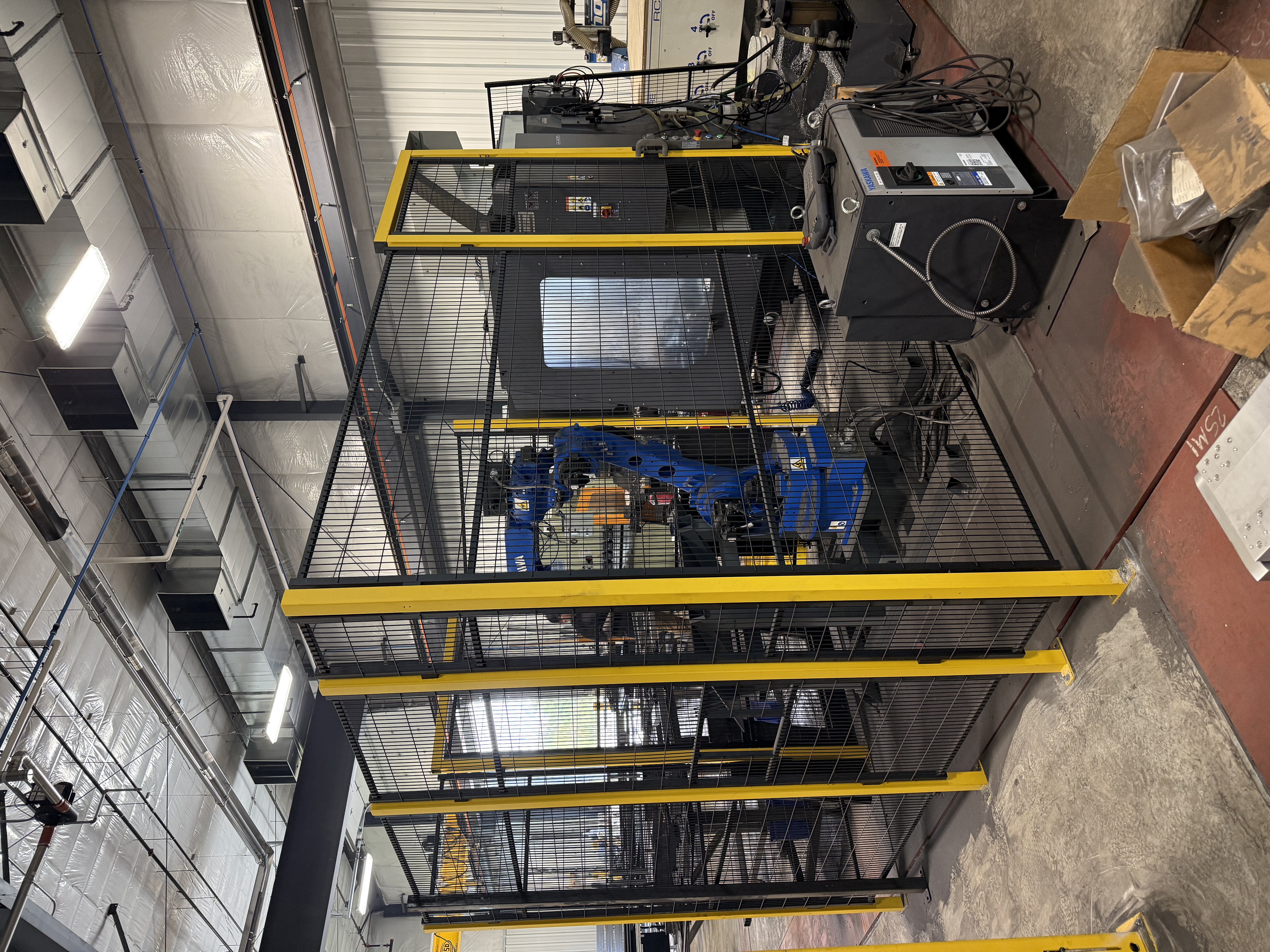 CNC robot cell with machine guarding