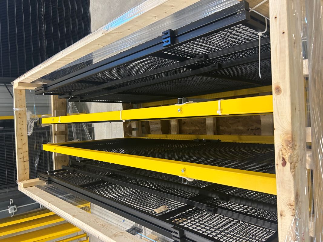 Fully assembled door and organized crate contents from AMGS