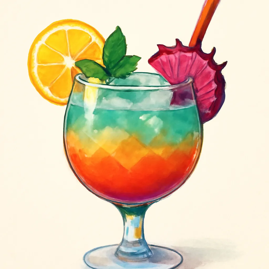 Professional cocktail presentation design example