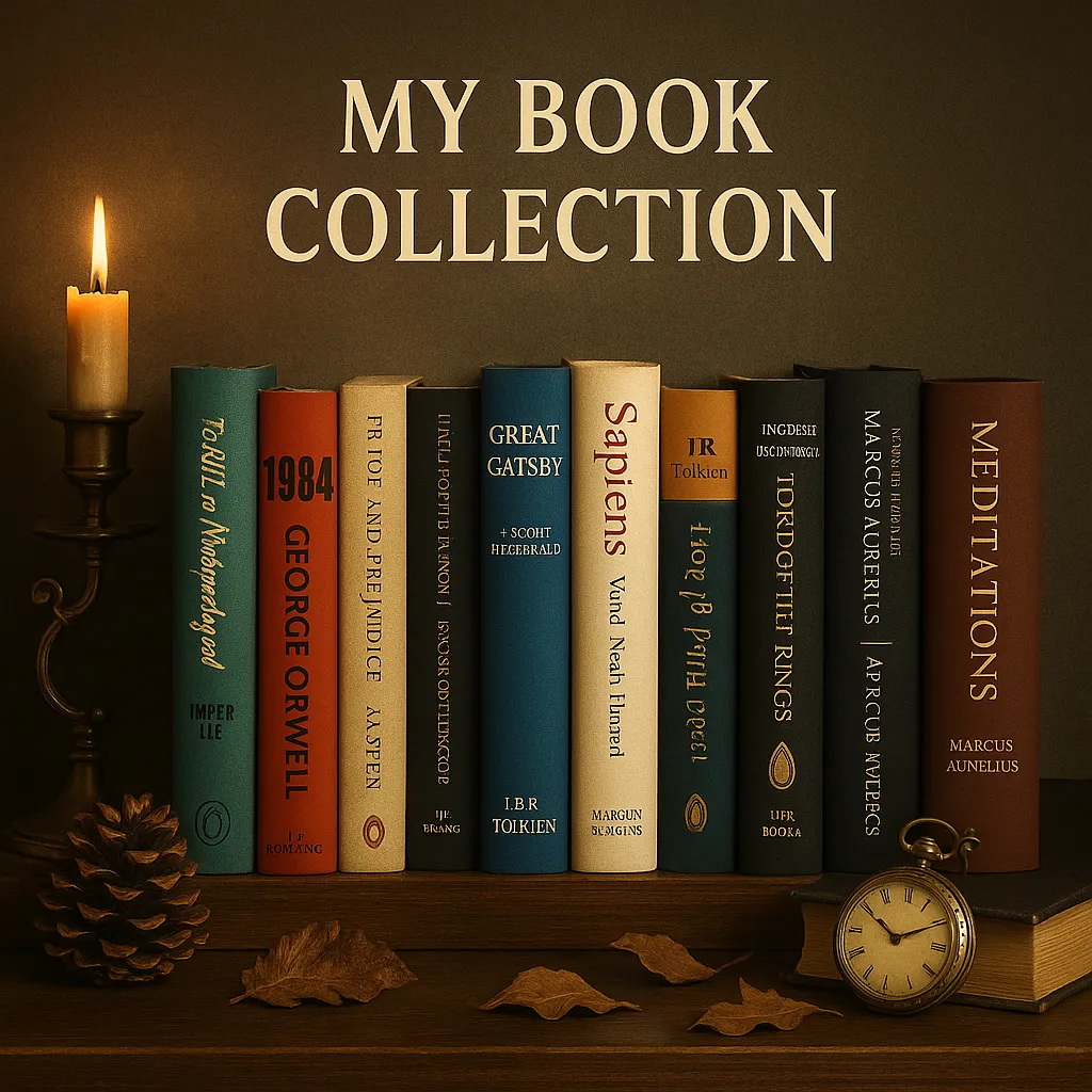 AI generated image: "Aesthetic bookshelf styling in dark academia theme. High-quality digital artwork created with AI image generation.
