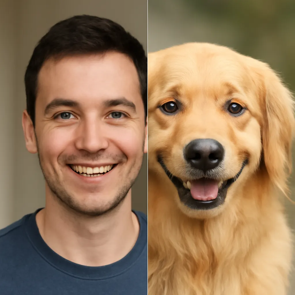 Golden retriever face swap example