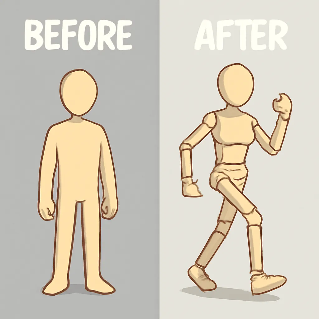 3D rigged model creation example showing professional animation-ready character