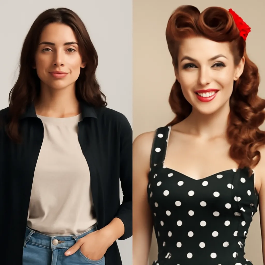 Vintage 1950s Pinup style art conversion example