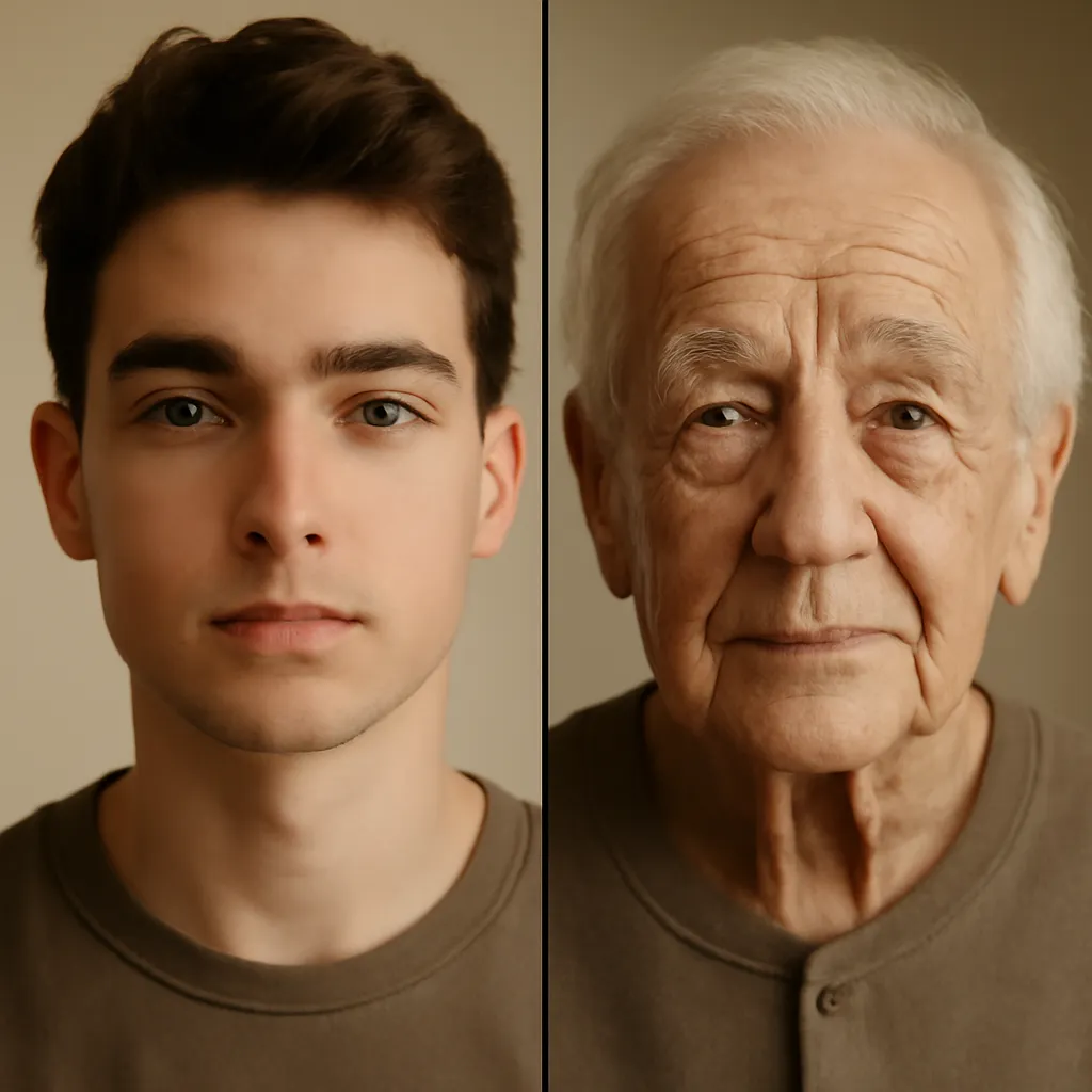 Age progression to elderly conversion example