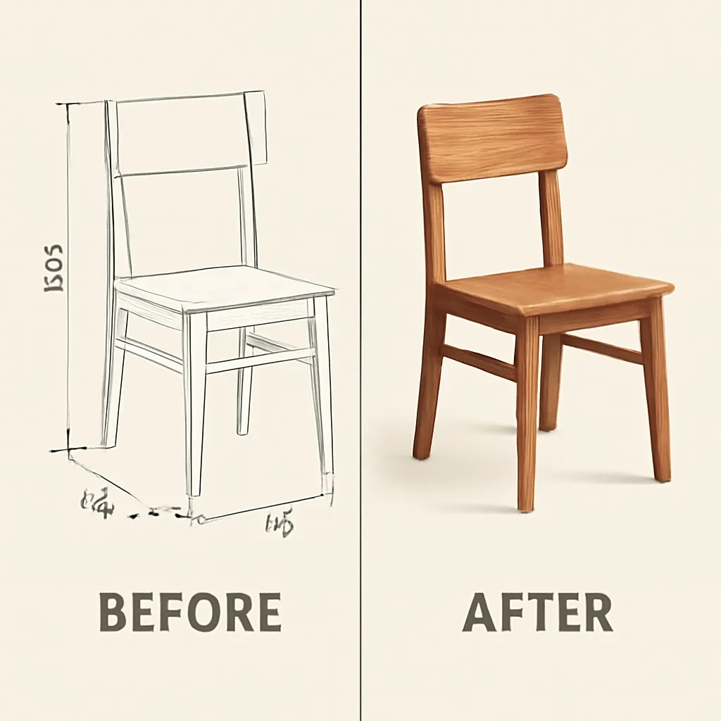 AI furniture design rendering example showing custom furniture visualization