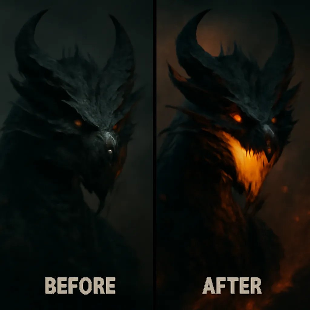 Epic RPG monster art creation example for game developers