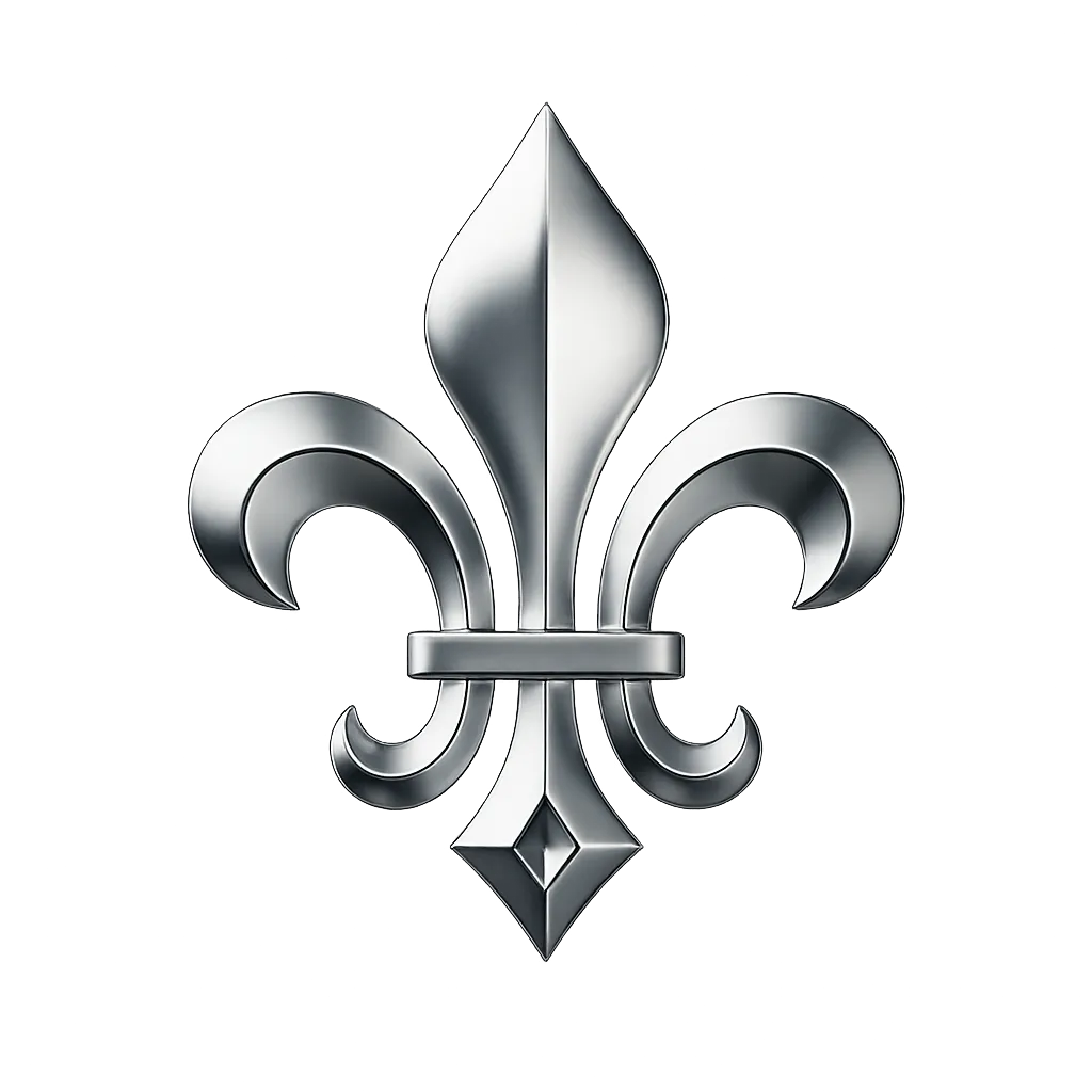Antes: Emblema cromado de flor de lis