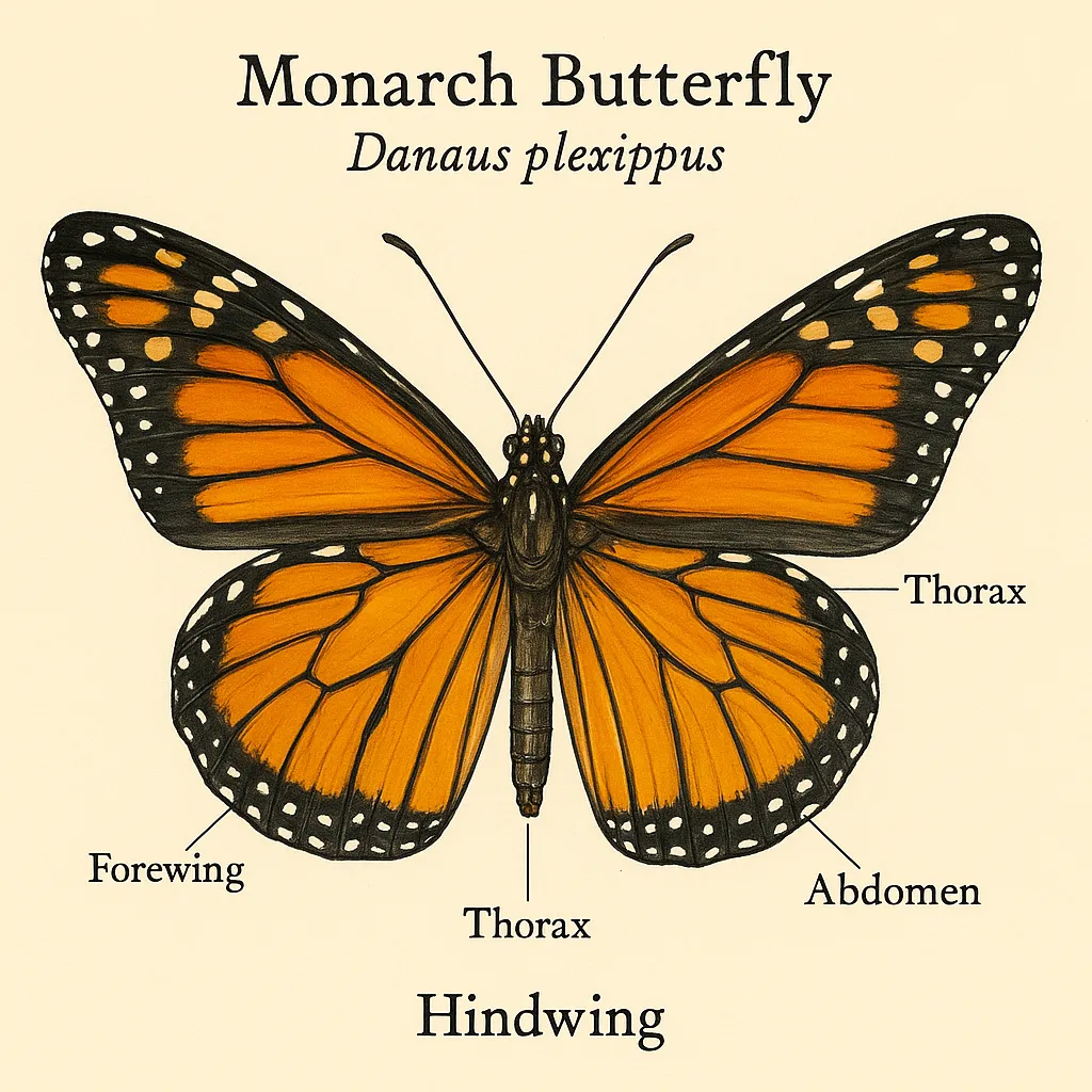 AI generated image: "Scientific illustration of butterfly for educational poster. High-quality digital artwork created with AI image generation.