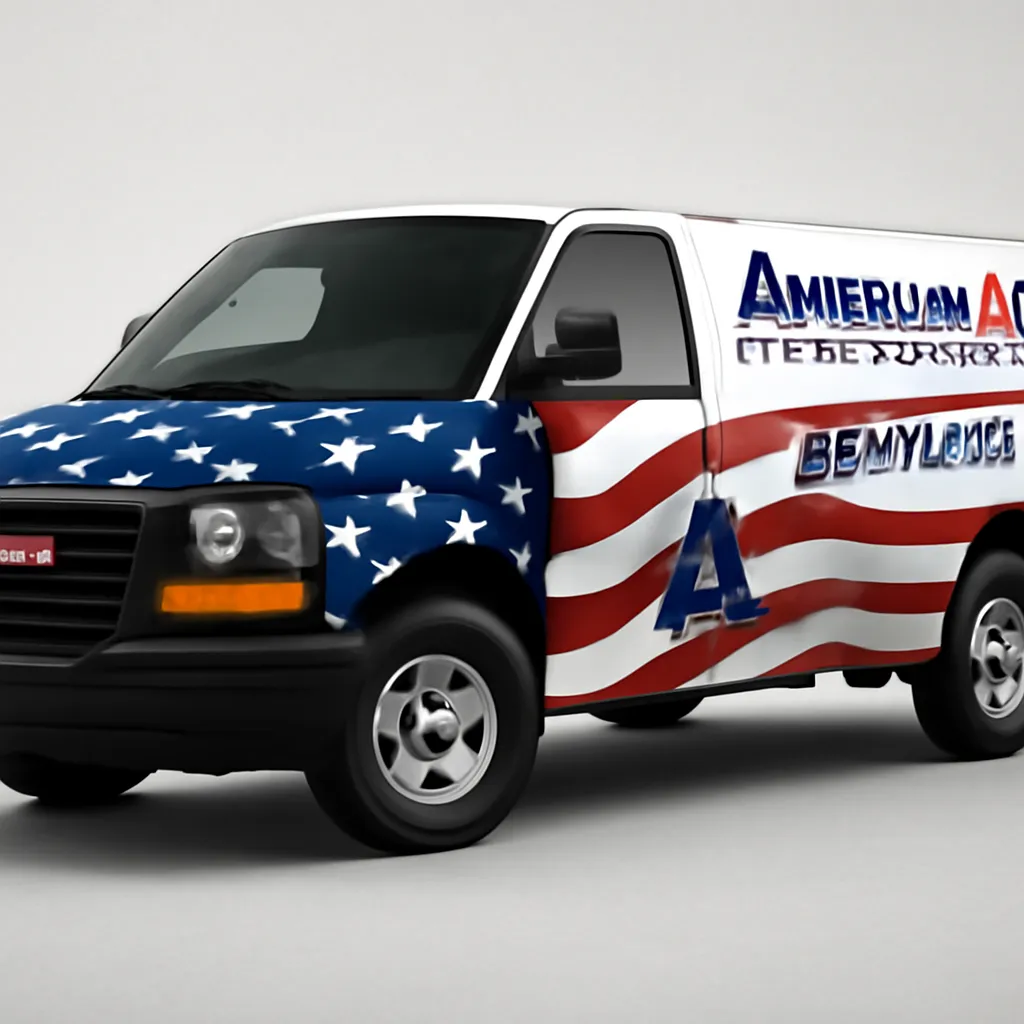 After: Cargo van → stars-and-stripes company wrap