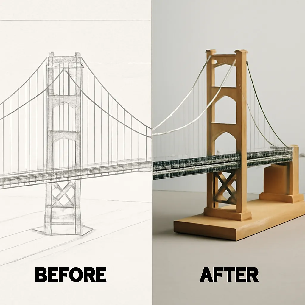 Professional bridge structure rendering example for civil engineers
