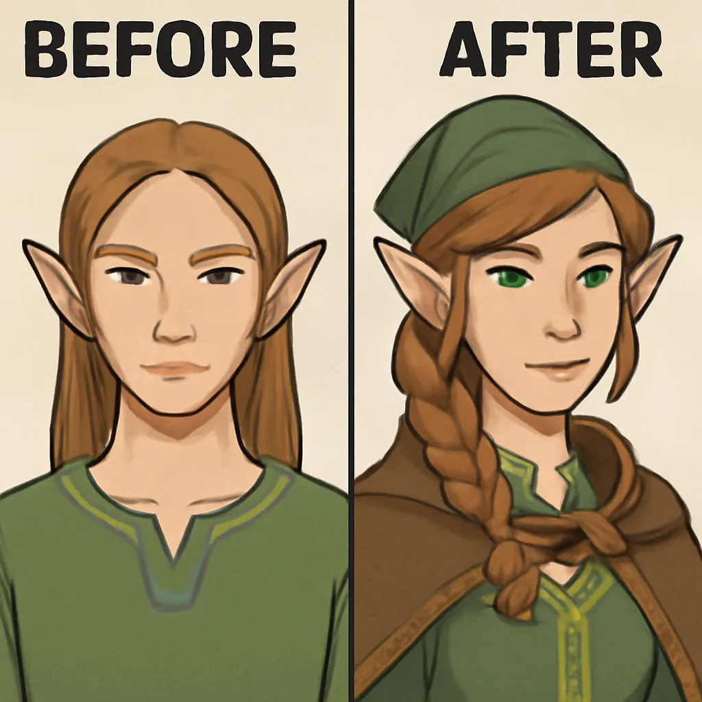 MMO game character avatar customization example